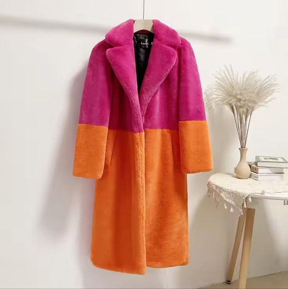 Jackets & Blazers - Faux Fur Coats Long Maxi Jackets Autumn Winter Splice Turn Down Collar
